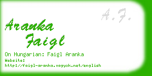 aranka faigl business card